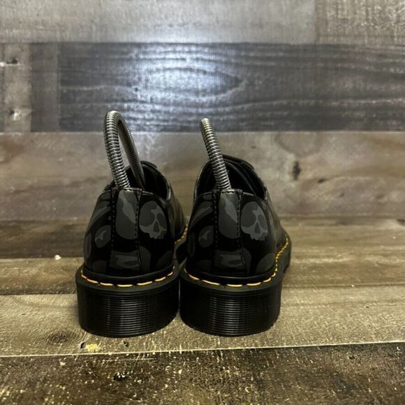 Doc Martens 1461 Men's 5 / womens 6 Skull Leopard Print Oxfords Black 27686 - Picture 2 of 8